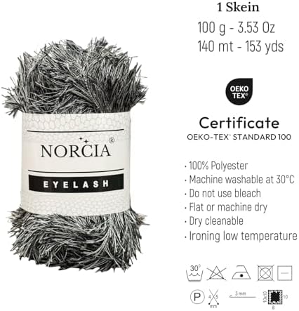 Eyelash Yarn Fun Fur Yarn(3 * 100g-3.5oz) (3 * 153yds-140mt) Fuzzy Premium Soft Crochet DIY Hand Knitting 100% Polyester