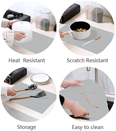 emolife Silicone Mats, Countertop Protector, Heat Resistant, Light Grey
