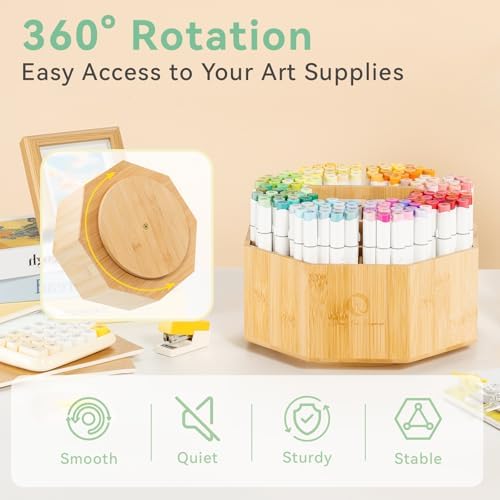 Ohuhu 360° Rotating Marker Organizer Holds 162 Honolulu & B Oahu Markers