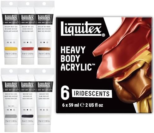 Liquitex Heavy Body Acrylic Paint Set, 6 x 59ml, Iridescent Colors Set