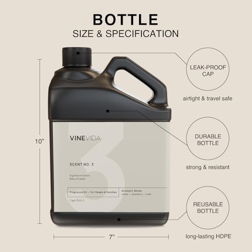 VINEVIDA [128oz] Baby Powder Fragrance Oil for Candle Making and Soap Making - Premium Candle Scents for Soy Candles