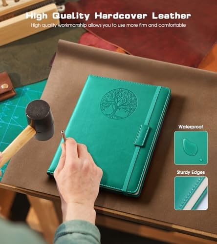 Biuwory A5 Leather Journal Notebook, 140 Lined Pages, Hardcover 5.7"×8.3" | Vintage Journal for Women Men,Work,School,Business,Travel Diary,Note taking,College Ruled Writing,Daily Journaling Notebook