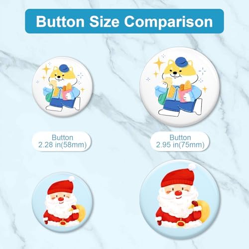 200 Set 2.28 Inch Button Maker Supplies, 58mm Approx. 2.25 in Metal Blank Button Badge Parts with Blank Paper& Clear Film for Button Maker Machine, Pin Maker, and Badge Press