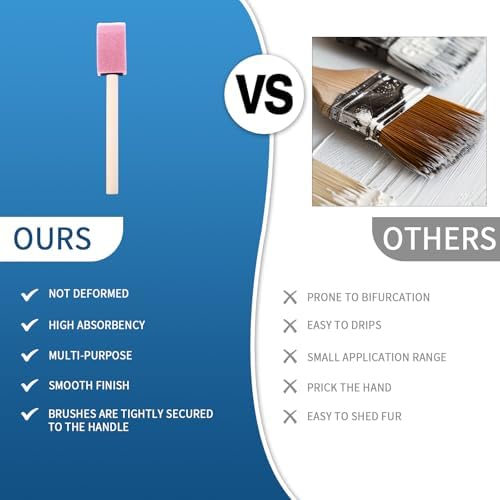 Foam Paint Brushes, 48 Pcs -10 Sizes, Paint Sponge, Premium Foam Brushes