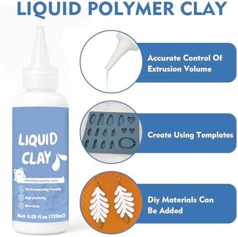 INNOVAYOU 120ml White Liquid Polymer Oven-Bake Clay, Baking Molding