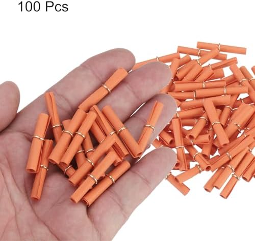 MECCANIXITY Mini Vintage Message Paper Scrolls, 100Pcs Valentine Message Paper, Lucky Wish Paper Roll for Party Birthday, Orange