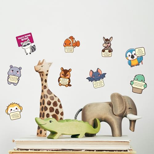 200PCS Emotional Support Animal Stickers by Puraesla– Affirmation Sticker Pack for Adults or Kids Cute Inspirational Buddies for Water Bottles, Laptops, Phones, Positive Quote Vinyl