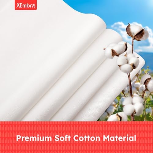 12 PCS Natural Cotton Embroidery Fabric, Pre-Cut White Embroidery Cloth Fabric Squares for Embroidery Garment Craft (7.8 x 7.8 Inch)