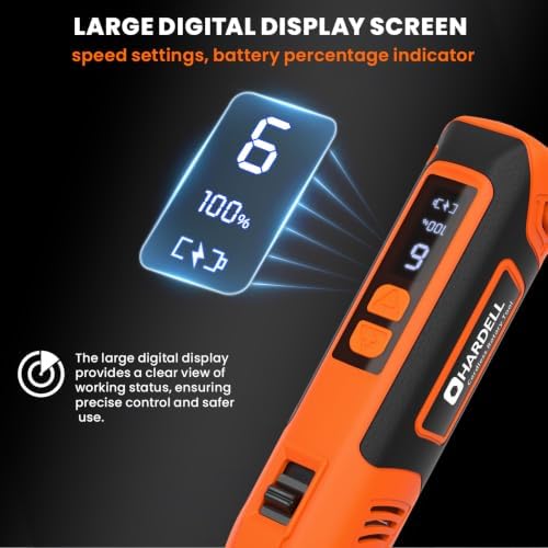 HARDELL 12V Cordless Rotary Tool,35000RPM Digital Display Power Rotary Tool