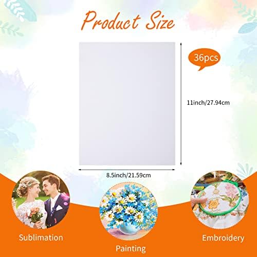 36 Pcs Sublimation Blanks for Picture Frame 8.5 x 11 Inch Double Sided Sublimation Blanks Canvas Printable Inkjet Canvas Pads Heat Transfer Sheets for Painting DIY Photos Murals Backdrops Craft