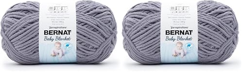 Bernat Baby Blanket BB Mountain Mist Yarn - 2 Pack of 10.5oz/300g - Polyester - #6 Super Bulky - 220 Yards - Knitting/Crochet