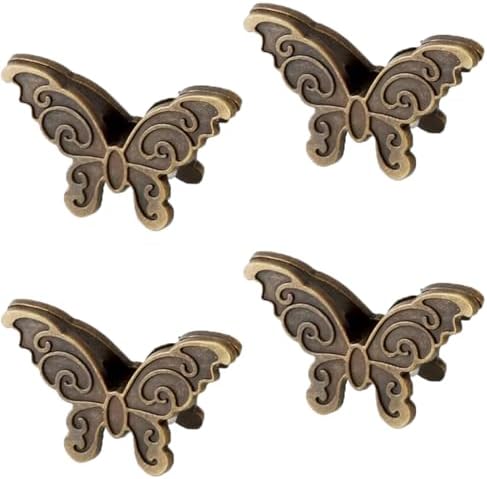 4Pcs Butterfly Metal Paper Clip Book Clips Binder Clips Vintage Bullet Junk Journal Clips Notebook Accessories Decorative Clips for Office Home DIY Use School Stationery Bronze