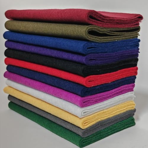 XSEINO 12 Rolls 8"x35" 1.4mm Thick Soft Felt Fabric Sheet 12 Assorted Gothic Series Colors Felt Pack for DIY Craft Sewing Squares Nonwoven Patchwork
