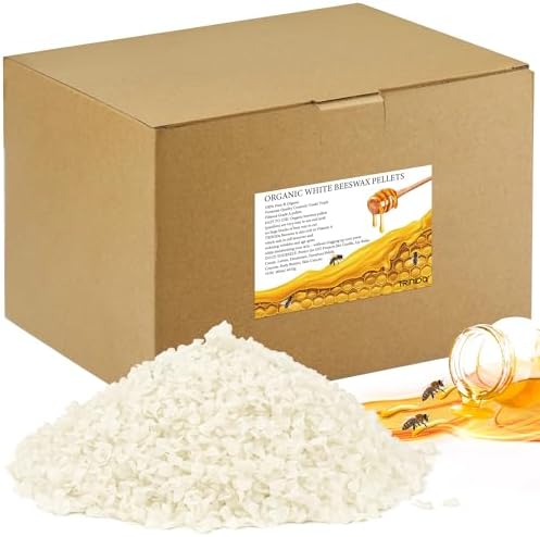 TRINIDa White Beeswax Pellets 10LB, Organic White Beeswax, Beeswax for Candle Making, Body, Skin Care DIY, Lip Balm and Soap Making Supplies
