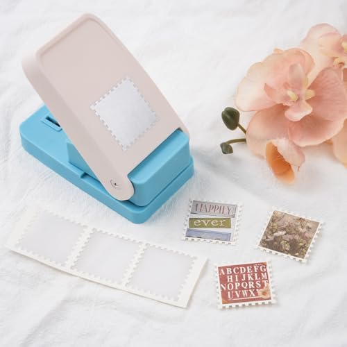 Square Stamp Punch, 1.5 inch Stamp Punch, Large Square Postage Stamps Puncher, Lever Paper Punches for Crafting, Stamps Hole Punches, SquarePaper Puncher Shapes for Crafting DIY Scrapbooking