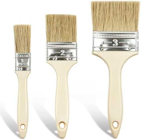 3 Pack Paint Brushes Set, White