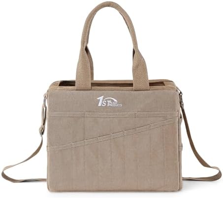 Art Craft Supply & Pottery Bag – 36 Pockets – Detachable Shoulder Strap - Handles – Removable Padded Divider - Washable – Tools, Knitting, Crochet, Yarn, Sewing, Scrapbooking, Clay, Tote