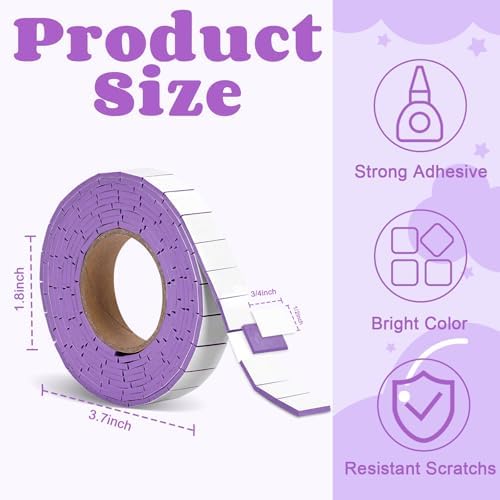 168 Pcs Foam Tape Craft Double Sided Precut 3/4 X 1/2 Inch 3D Adhesive Foam Squares Self Adhesive Dots Purple for Halloween Christmas DIY Crafts Art Sewing Supplies（1 Roll,Purple）