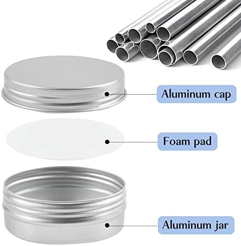 TUZAZO 24Pack Aluminum Tins, 2 Oz Metal Container with Lids and Labels