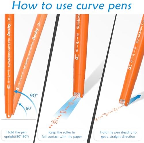 AECHY Dual Tip Curve Highlighter Pens, 10 Patterns, 12 Colors, 12 Pack | Fine Tip Colored Marker Pens with Curve Pattern Roller for Journaling, Planner, Scrapbooking, Drawing & DIY Crafts