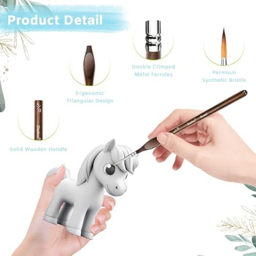 Detail Paint Brushes Set, 8 pcs Miniature Brushes for Fine Detailing