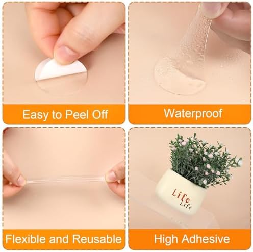 JANYUN 140 Pcs Sticky Dots ,40mm Putty Clear Double Sided Tape for Crafts