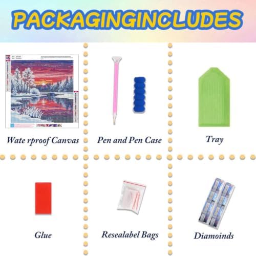 Lophomie Diamond Art Kits for Adults, 5D Diamond Painting Kits 14x14 in