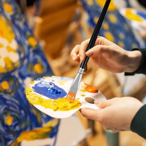 4Pcs Comb Artist Brush Set, Rake Brushes for Painting with Birch Wood Handle, Paintbrush for Acrylic Paint, Textured Art Paintbrush Sets for Greeting Cards & DIY Crafts