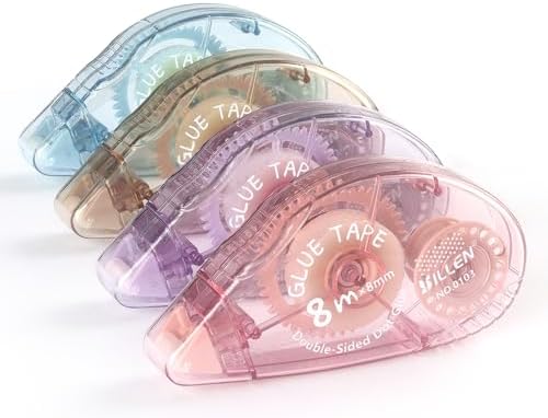 Tamaki 4 Pack Scrapbook Tape, Double Sided Tape Roller, Photo Tape