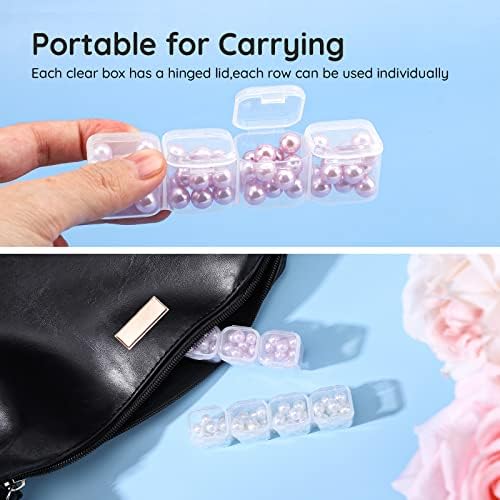 Segbeauty 56 Grids Clear Plastic Organizer Box, Gem Jewelry Storage Container with Dividers, Bead Organizer Earrings Storage Box Seeds Craft Organizers Screw Tool Boxes for Small Parts