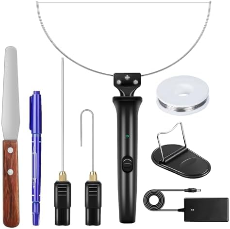 Hot Wire Foam Cutter Kit, 18W Hot Knife Tools for DIY Craft Carving | GOCHANGE Heated Electric Styrofoam Cutting with Cleaning Tool, for Foam Board Digging Pearl Cotton EPP KT Board EPS - FMC-03