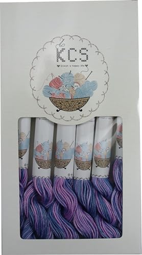 KCS Big skeins of 25 Meters Size 25 Color Variegated Cross Stitch Stranded Threads,6 skeins,4215
