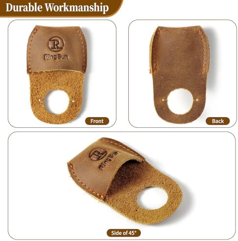 RingSun Thumb Guard Wood Carving Tools, Leather Finger Protector, Handmade Carpenter Working Carving Kit Accessories