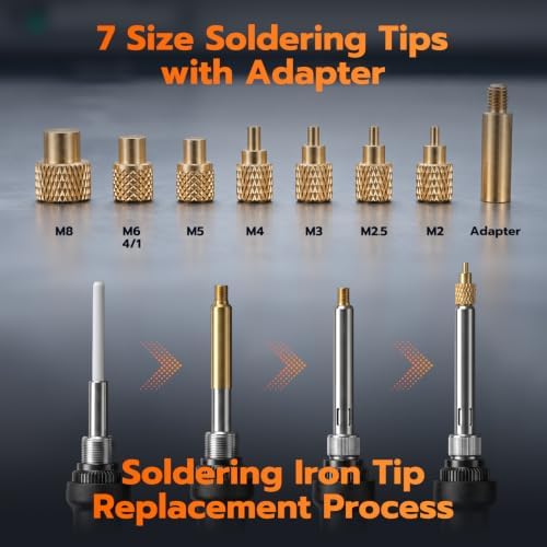 Heat Set Thread Inserts 380pcs Boxed with M2 M2.5 M3 M4 M5 M6(1/4) M8 Insert Tips for 3D Printing Components and Plastic Parts-Brass Metric Knurled Nuts