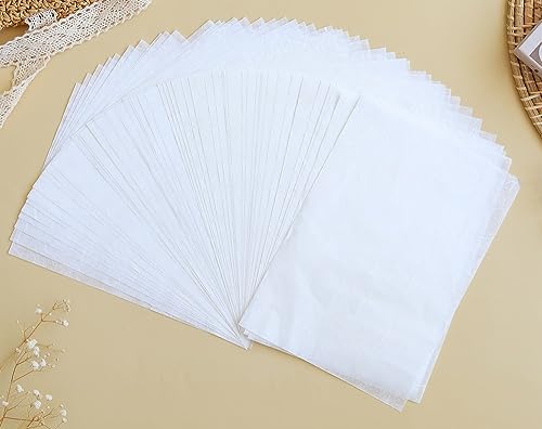 White Color A5 50 Sheets Natural Fiber Mulberry Tree Mulberry Paper Sheets Art Tissue Washi Paper Design Craft Art Origami Suppliers Card Making 8.3" x 5.8". (White, A5)