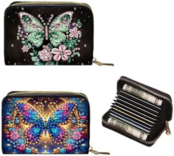 DDGYP 2PCS Diamond Art PU Leather Credit Card Wallet Making Kit