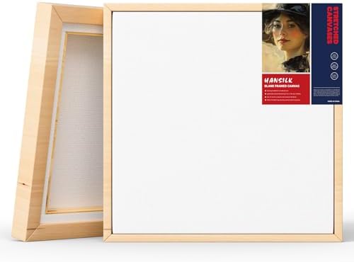 HANSILK Framed Canvas Wall Art - Mother Gifts, 10x10 Inch Blank Canvas with Wood Frame | DIY Custom Painting Kit for Couples, Home Décor & Romantic Handmade Crafts