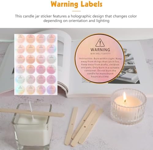 150-Piece Candle Wicks Kit with Stickers, Holders & Labels, 4/6/8 Inch