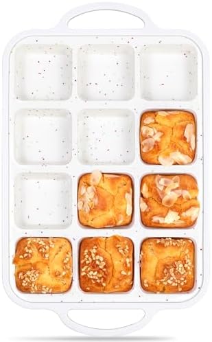 Mini Brownie Pan with Dividers, 12 Cup Square, Cream
