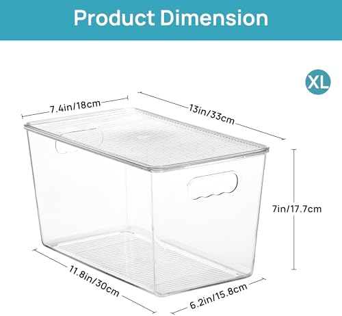 Vtopmart 16 Pack Clear Stackable Storage Bins with Lids, XLarge