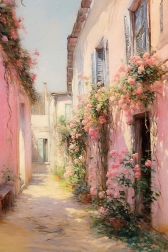 Paint by Numbers for Adults and Kids Beginner, Pink Flowers and pastoral Painting by Number On Canvas, Number Artist Paint by Number Kit DIY Oil Painting Acrylic Paints, Home Wall Decor Gift 12X16in