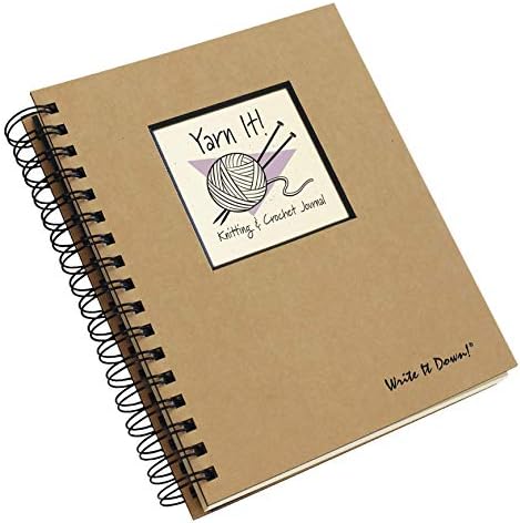 Write it Down series by Journals Unlimited, Guided Journal, Yarn It!, Knitting & Crochet Journal, Full-size 7.5"x 9", Kraft Hard Cover, Made in USA