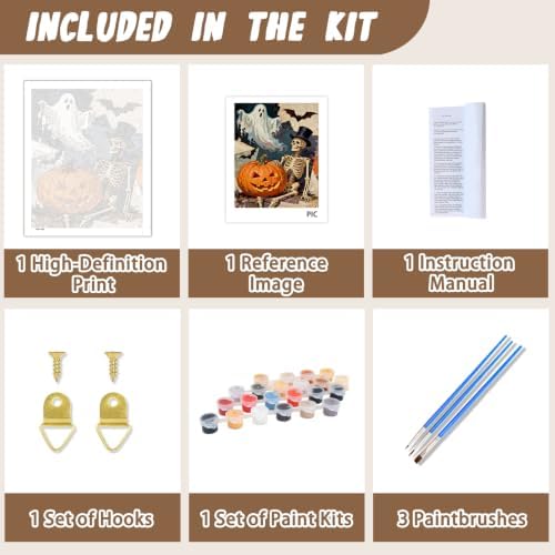 XTCIXAL Paint by Numbers Kit for Adults, Halloween - 16X20 Inch