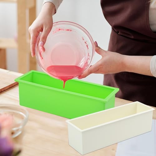 Set of 6, 42 oz Green Soap mollds, Soap Loaf Box Kit, Soap Bar Box for DIY Supplies for Soap Making(6 Plastic Boxes & 6 Silicone Boxes and 6 Lids)