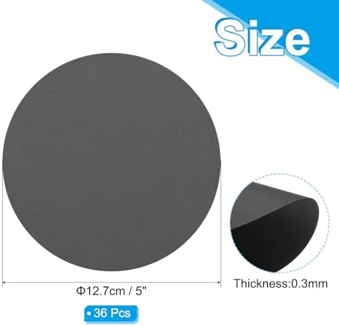 PATIKIL 5inch Circle Card Stock, 36Pcs Round Shape Cutouts Paper Thick Cardstock Coaster for DIY Craft Projects Classroom Bulletin Board Decor, Black