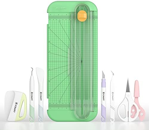 Xinart Paper Trimmer Tool Set A4 Craft Paper Cutter Weeding Tool Set Craft Knife/Weeder/Scraper/Spatula/Tweezers/Scissors Basic Tool Kit for Vinyl, Paper, Coupon, Label, Photo and Cardstock