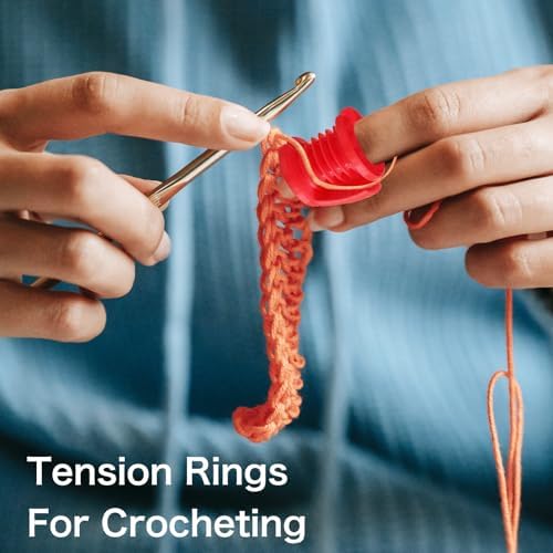 3 Pieces Crochet Tension Ring -Tension Rings for Crocheting & Knitting,Crochet Ring for Finger Protection,Crochet Accessories and Gadgets Tools