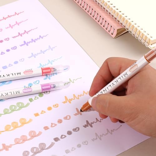 HANKU 12 Pack Highlighters Assorted Colors, Dual Tip No Bleed Bible Markers