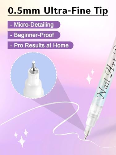1 PCS White Nail Art Polish Pens Kalolary 0.5mm Nail Art Markers