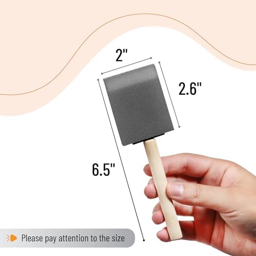 Bates- Foam Paint Brushes, 2", 16 Pack, Grey Sponge Brushes for Painting, Staining